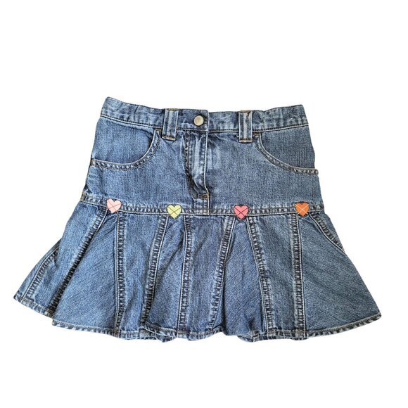 GYMBOREE Blue Adjustable Waist 100% Cotton Denim Jean Skort - Girls 8 - Picture 3 of 6